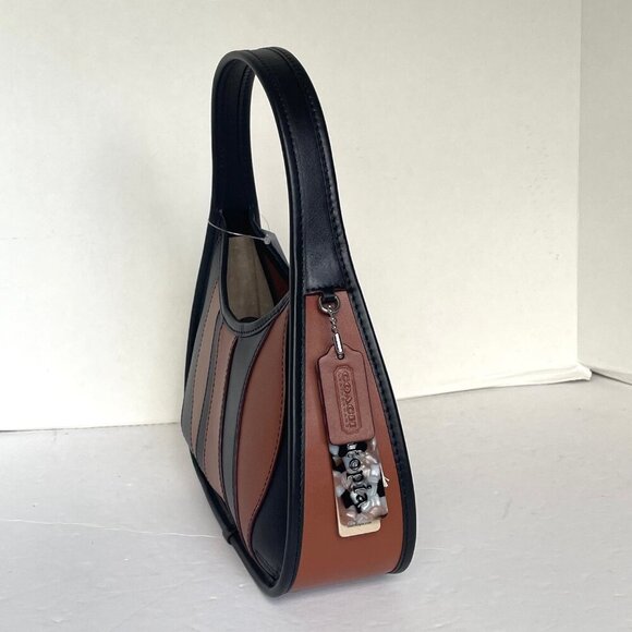 Coach Ergo Bag Wavy Stripe Upcrafted Brown Black Leather Coachtopia 90s CQ004 - Picture 6 of 12